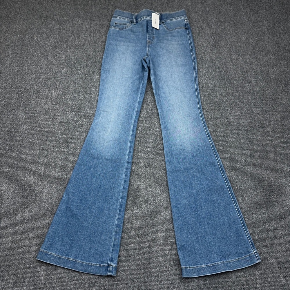 NEW Spanx Flare Jeans Women S‎ Stonewashed Blue Pull On Shaping Denim 20960R